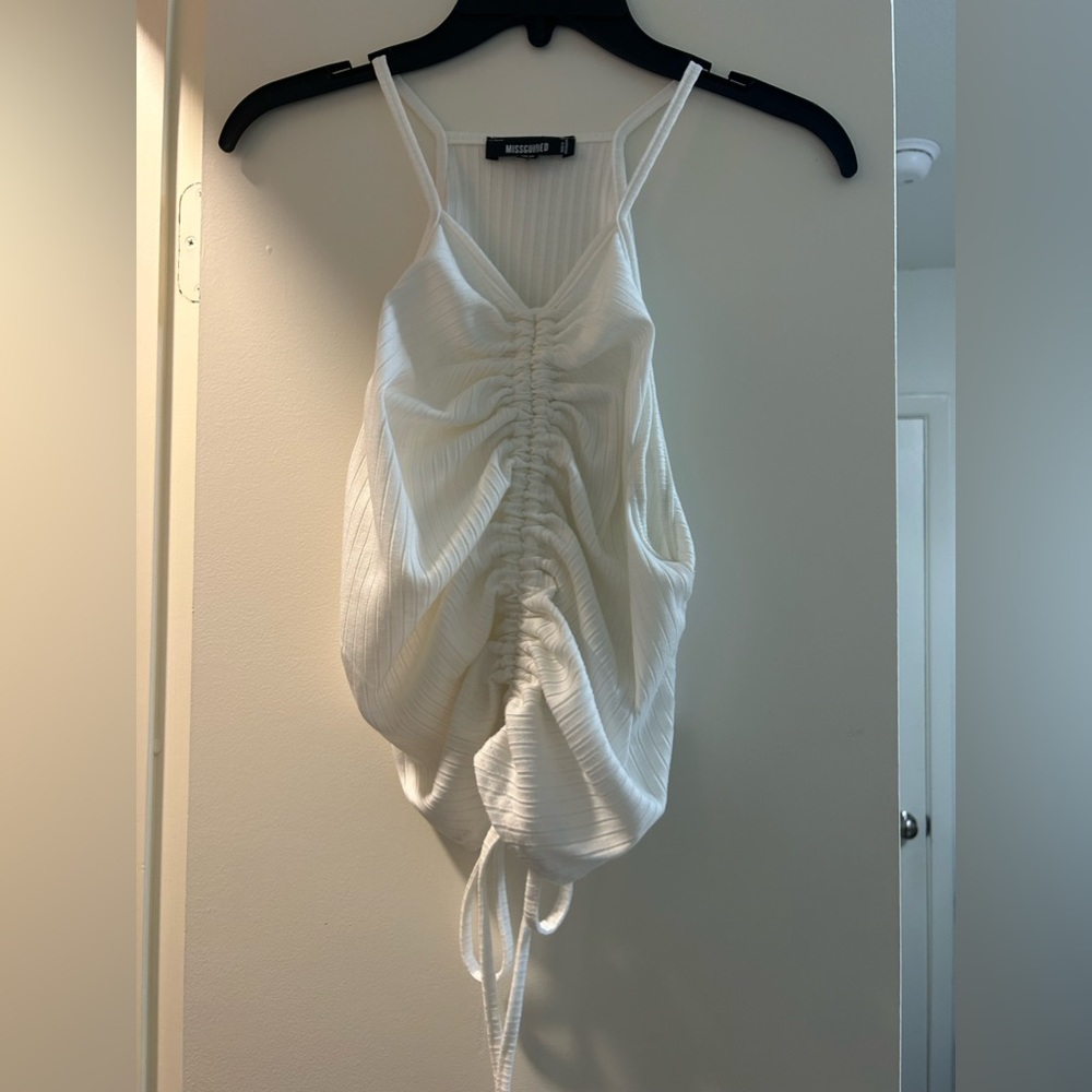 Misguided White Tie Top